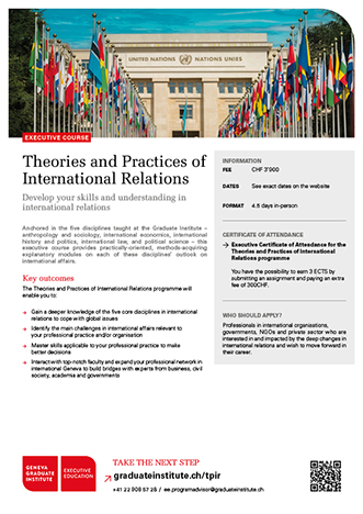 Thumbnail flyer Theories and Practices of International Relations