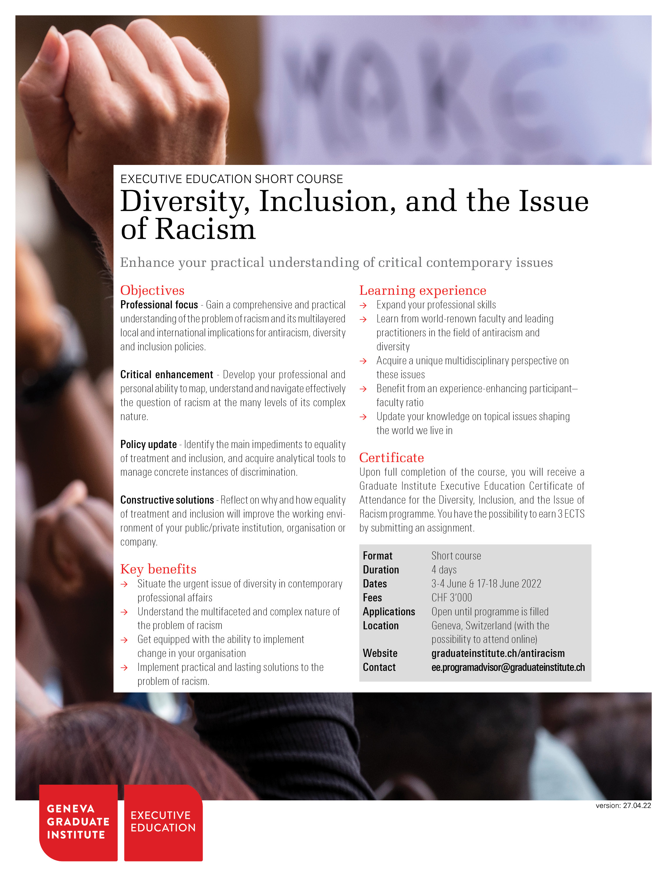 Thumbnail flyer Diversity, Inclusion, and the Issue of Racism