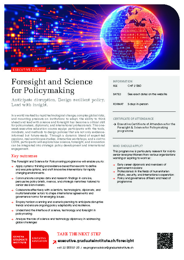 Foresight and Science for Policymaking