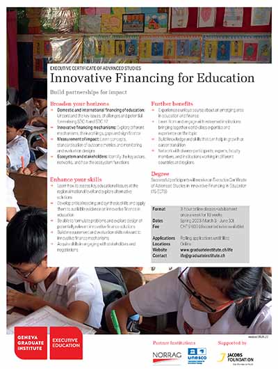 Thumbnail flyer Innovative Finrancing for Education